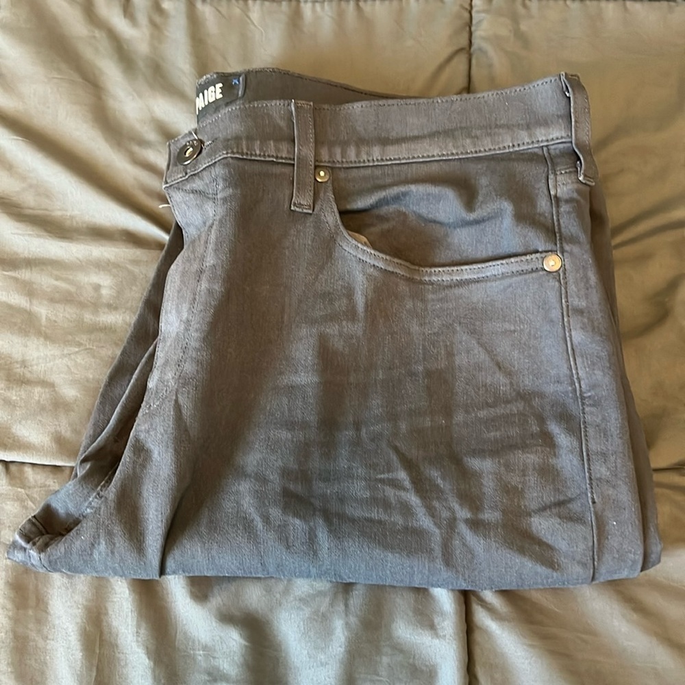 Paige Lennox Slim Jean Pewter Stone Size 38